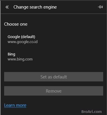 Tips Browsing Internet Menggunakan Microsoft Edge dengan Mengatur Mesin Pencari