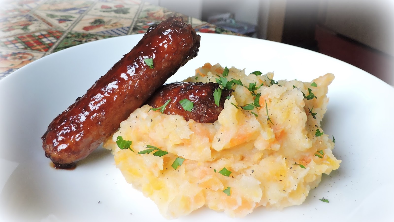 Honey & Soy Glazed Sausage with Root Vegetable Mash The English Kitchen