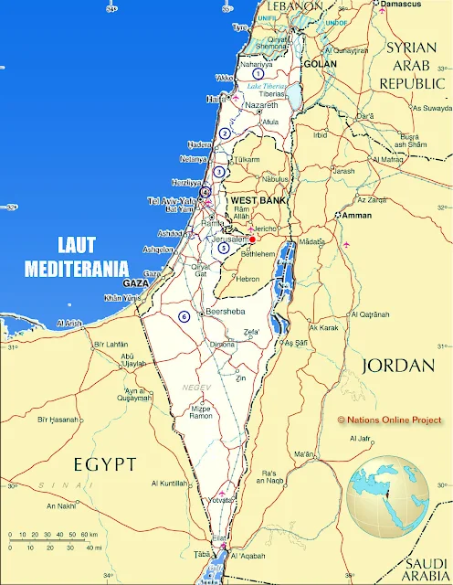 Gambar Peta Negara Israel HD