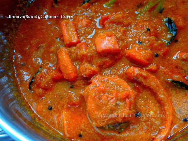 Nadan Kanava / (Squid-Calamari) Fish Curry ~ Minu's Kitchen