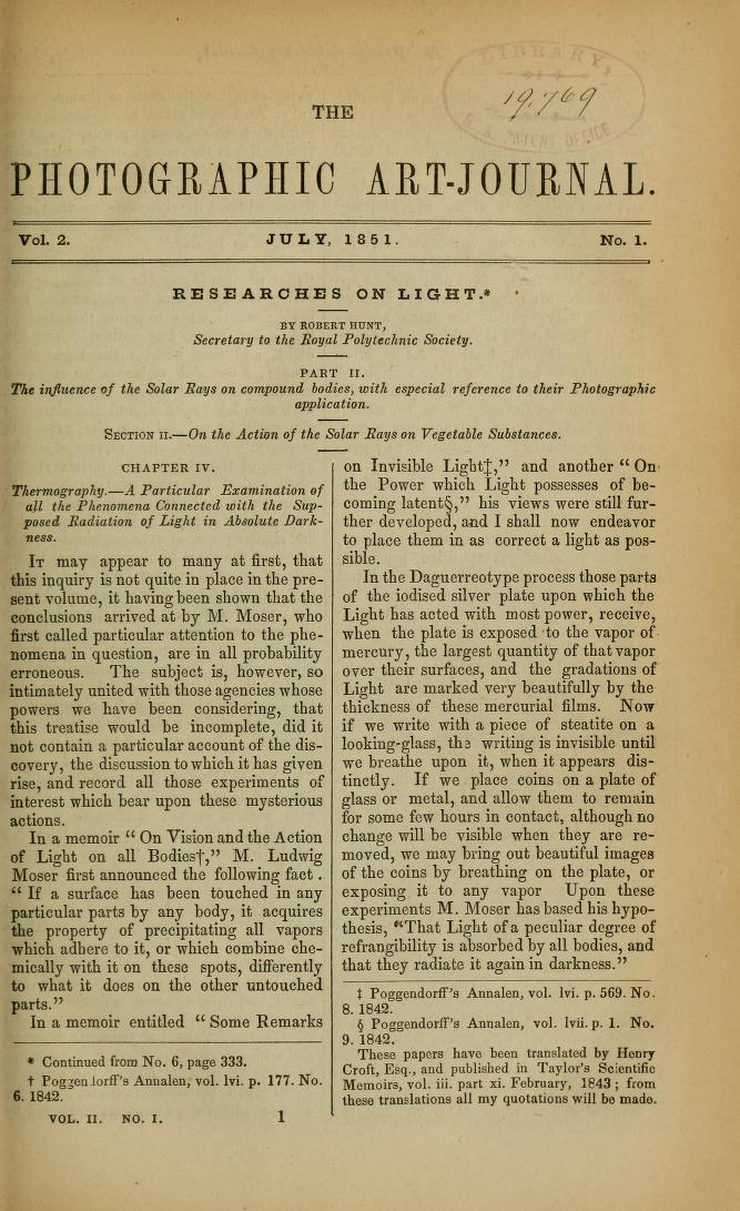 The Photographic artjournal. 18511853 by Snelling, Henry Hunt, 18161897