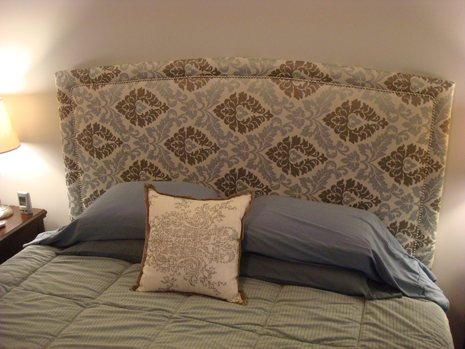 Dishing Up Design: DIY Upholstered Headboard with Nailhead Trim