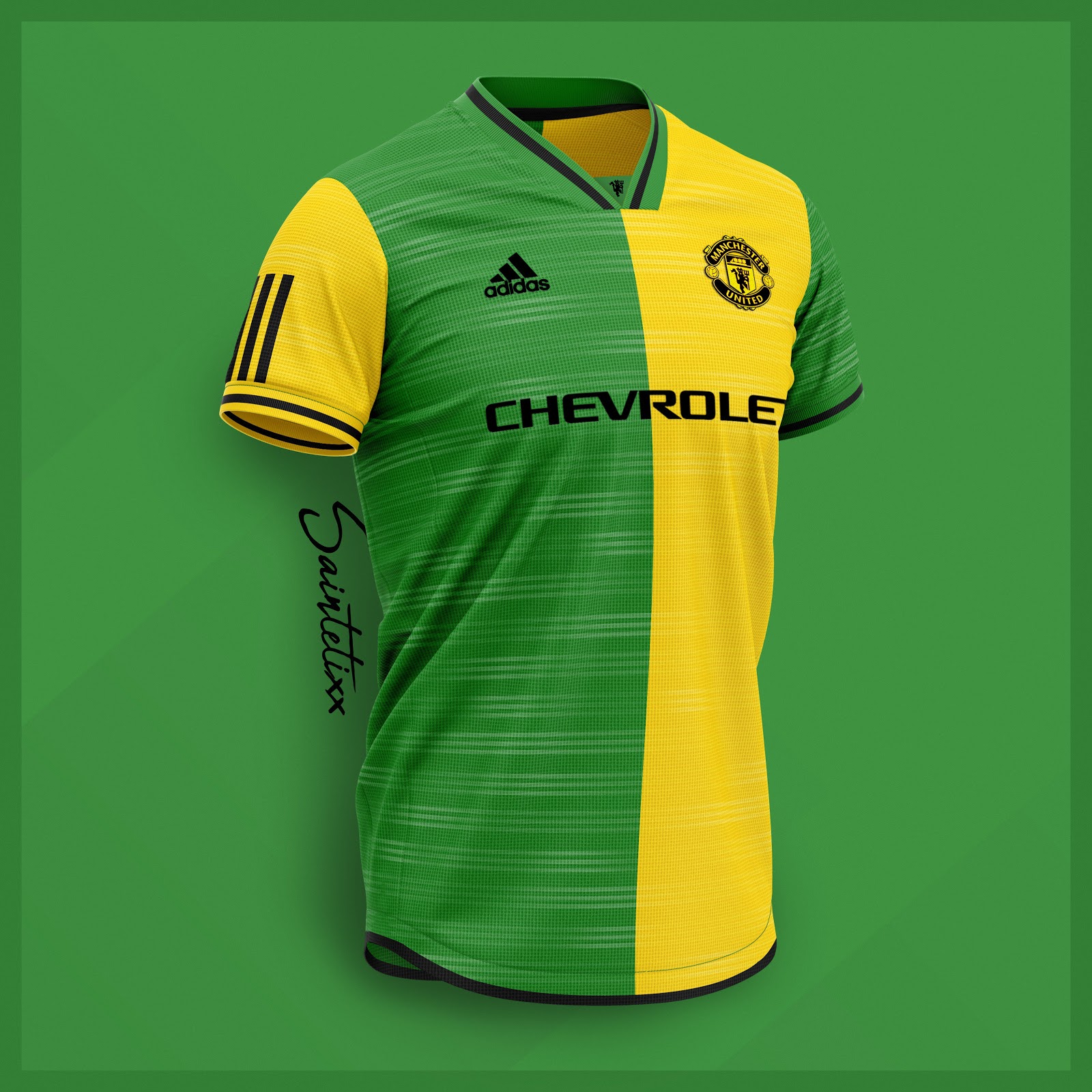 manchester united green and yellow jersey