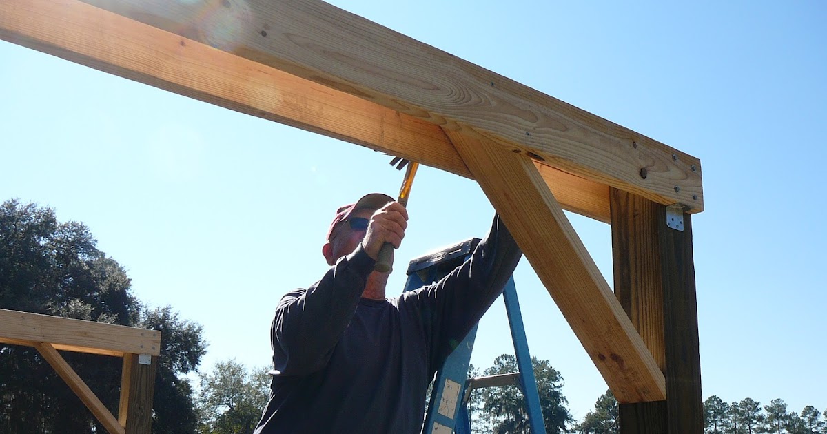 Shelton Projects Pole Barn Day 5 Braces And Trusses