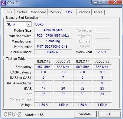 CPU-Z SPD Information 4096 Megabytes