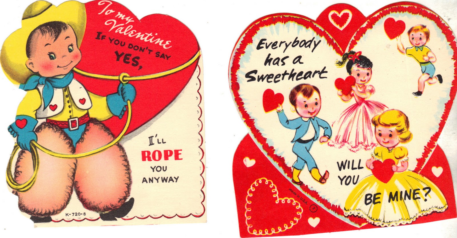 16 Vintage Valentines Day Cards - Funny Antique Valentines