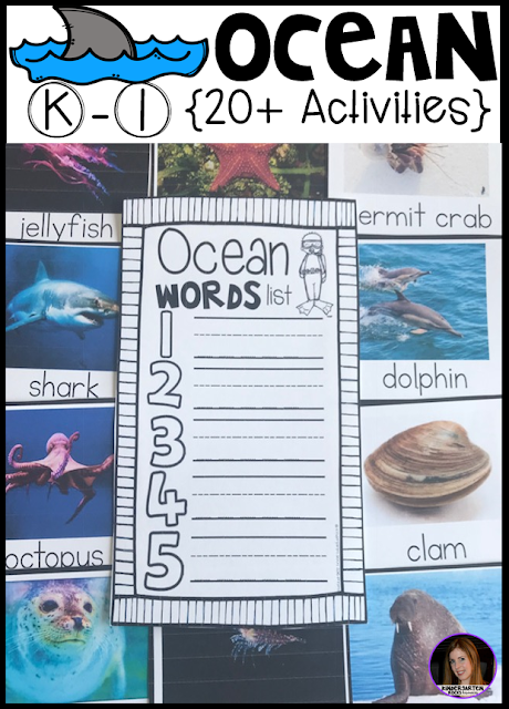 Ocean Activities, Centers and Crafts for kindergarten is the perfect unit for young learners that love learning about animal life.  This unit is based around essential question and contains real photos, anchor charts, large and small group as well as independent writing and centers to reinforce concepts and fun hands on craftivities that students will love!