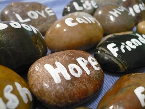 Garnish with painted stones