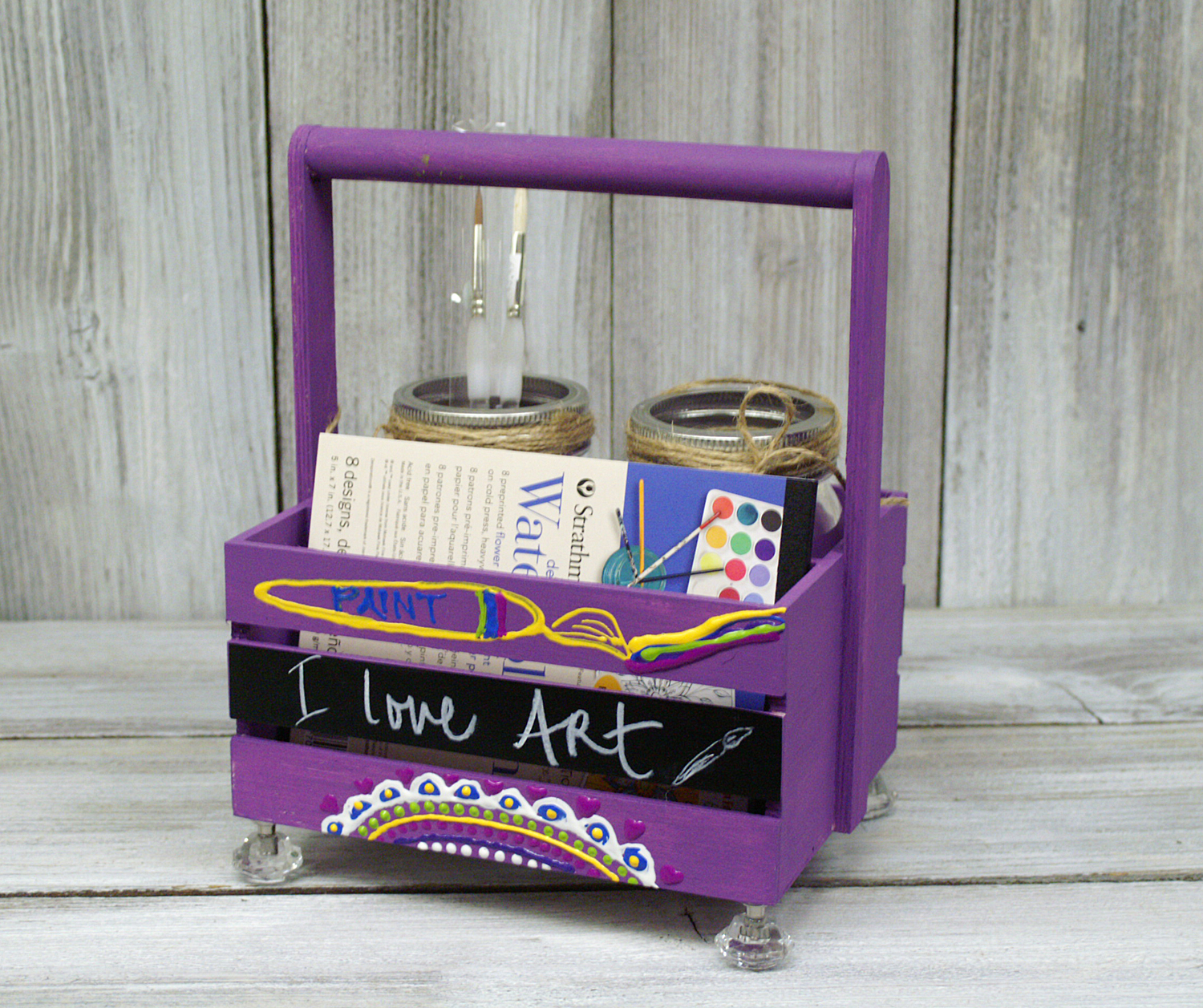Ben Franklin Crafts and Frame Shop DIY Wood Art Caddy
