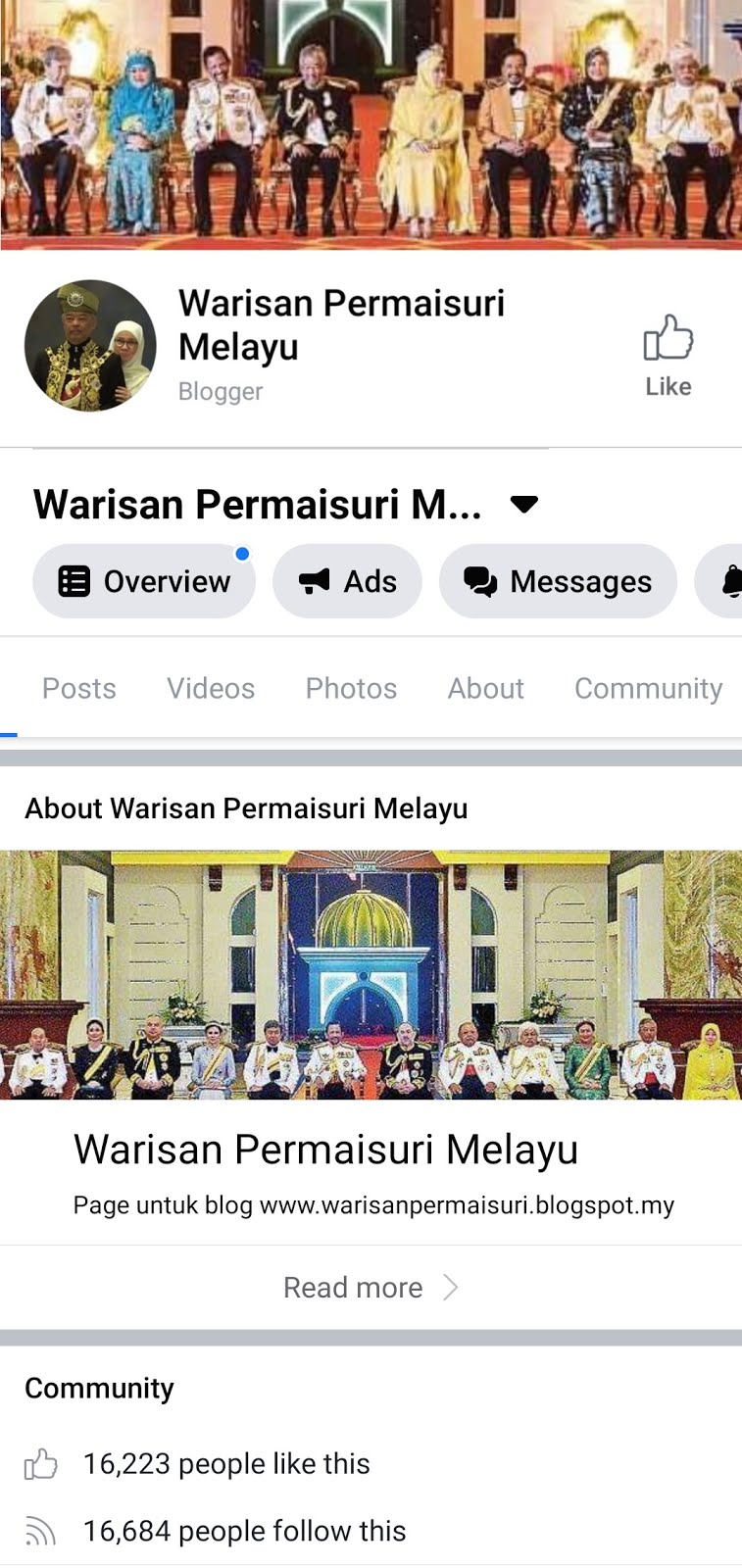 Facebook Page Warisan Raja & Permaisuri Melayu