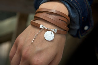 third anniversary leather jewelry gift bracelet