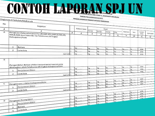 Contoh Pertanggungjawaban Laporan SPJ Ujian Nasional ( UN Contoh Pertanggungjawaban Laporan SPJ Ujian Nasional ( UN