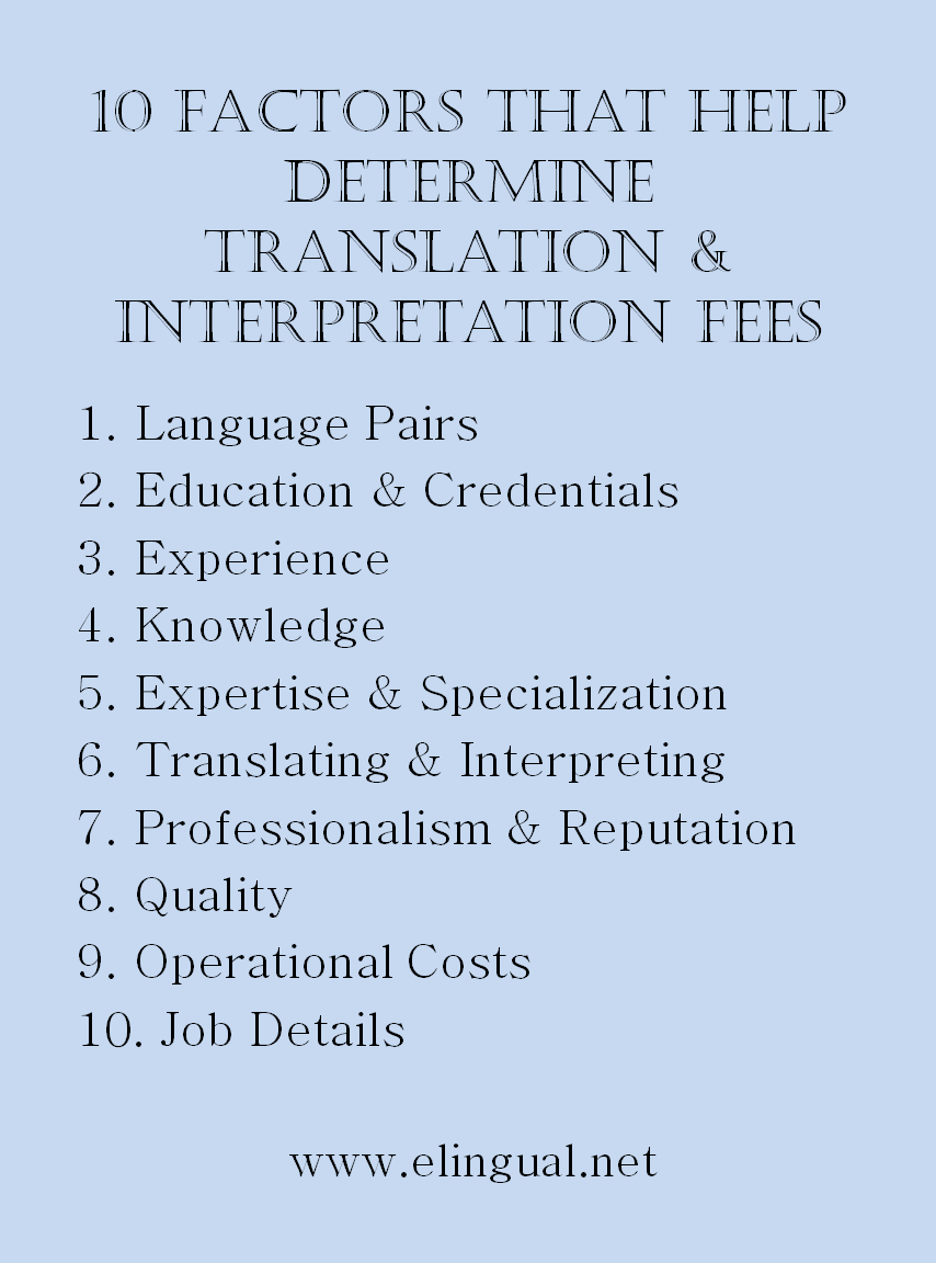 10 Factors That Help Determine Translator and Interpreter Fees