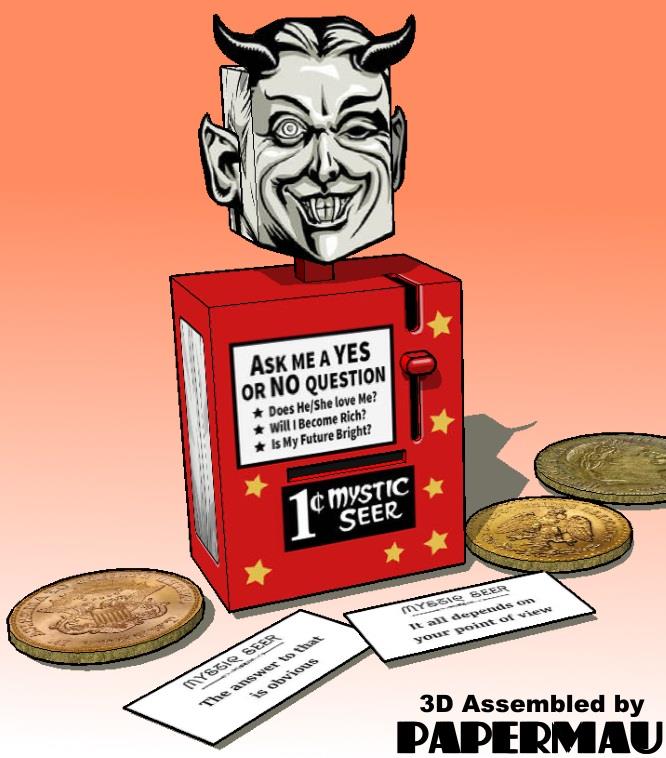 PAPERMAU The Twilight Zone Mystic Seer Fortune Teller Machine Paper