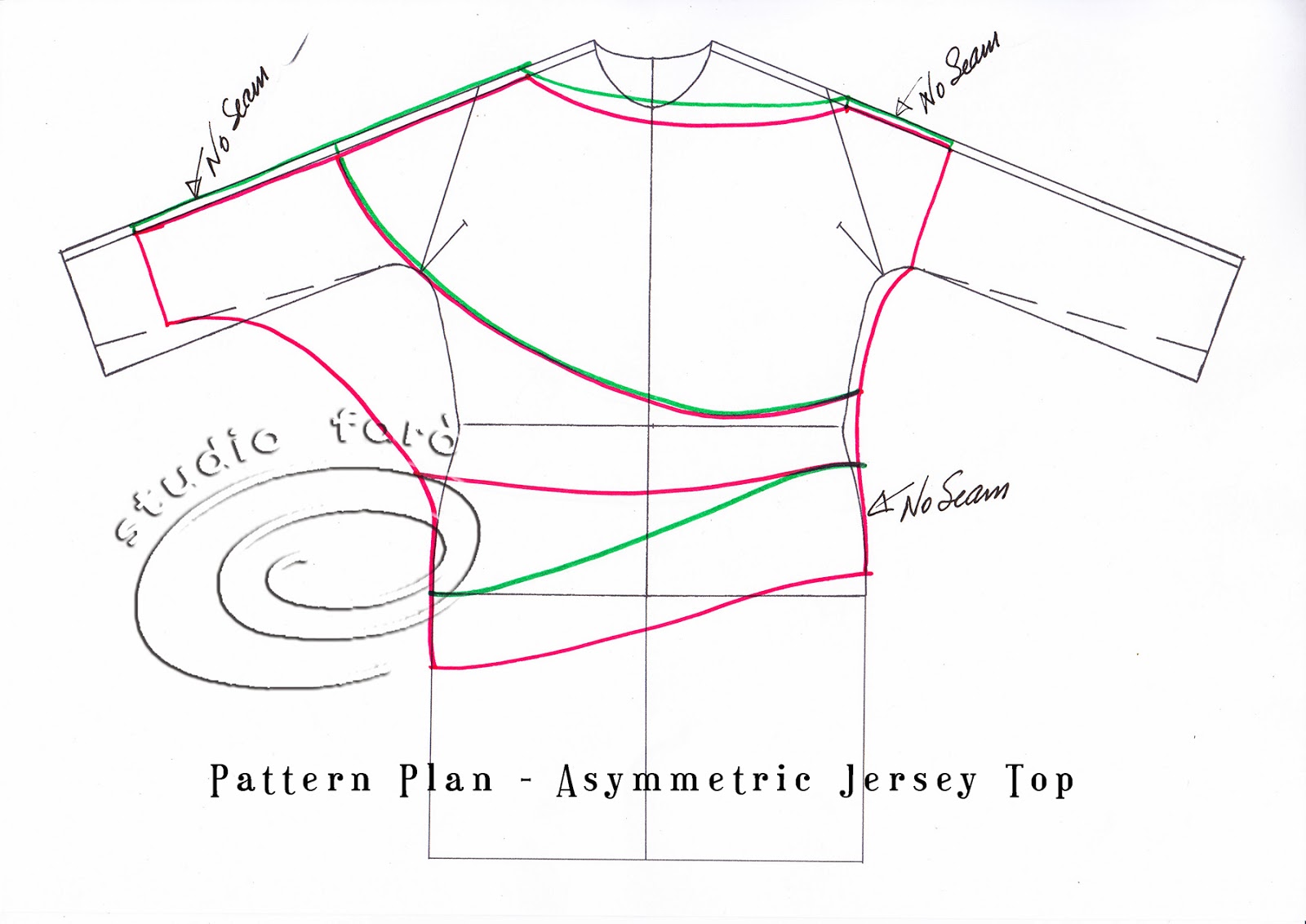 well-suited: Pattern Puzzle - Asymmetric Jersey Top