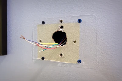 thermostat wire wiring wall mount holes