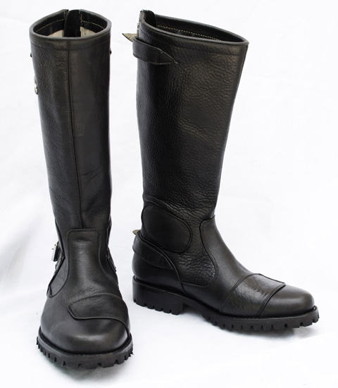 Tall Motorcycle Boots: Gasolina's Midnight Edition Classic