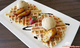 Waffle Gula Melaka Ice Cream, Bites Cafe Lake Fields, Bites Cafe, Sungai Besi, coffee place, malaysia cafe, Coffee, Waffle, Breakfast Pizza, Frittata, Affogato, The last polka, ice cream with coffee, chilled out place, chilled out cafe, egg dish
