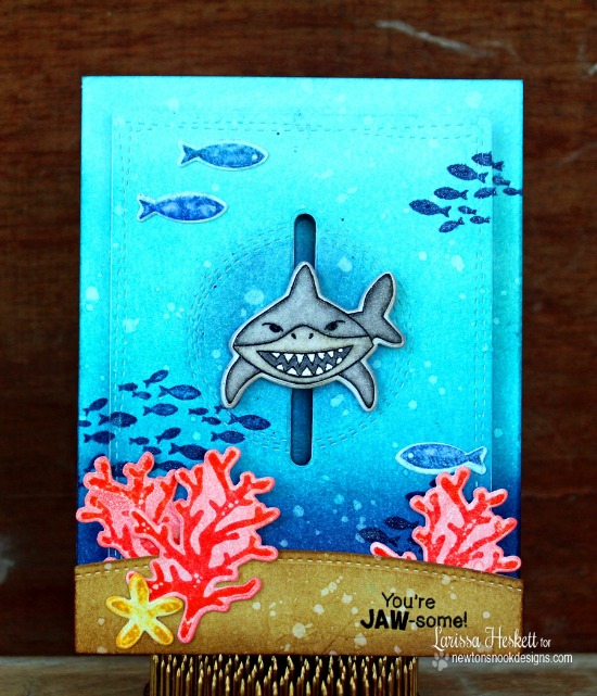 Shark Week Day 5 - Shark Card by Jess  | Shark Bites stamp set by Newton's Nook Designs #newtonsnook #sharkweek