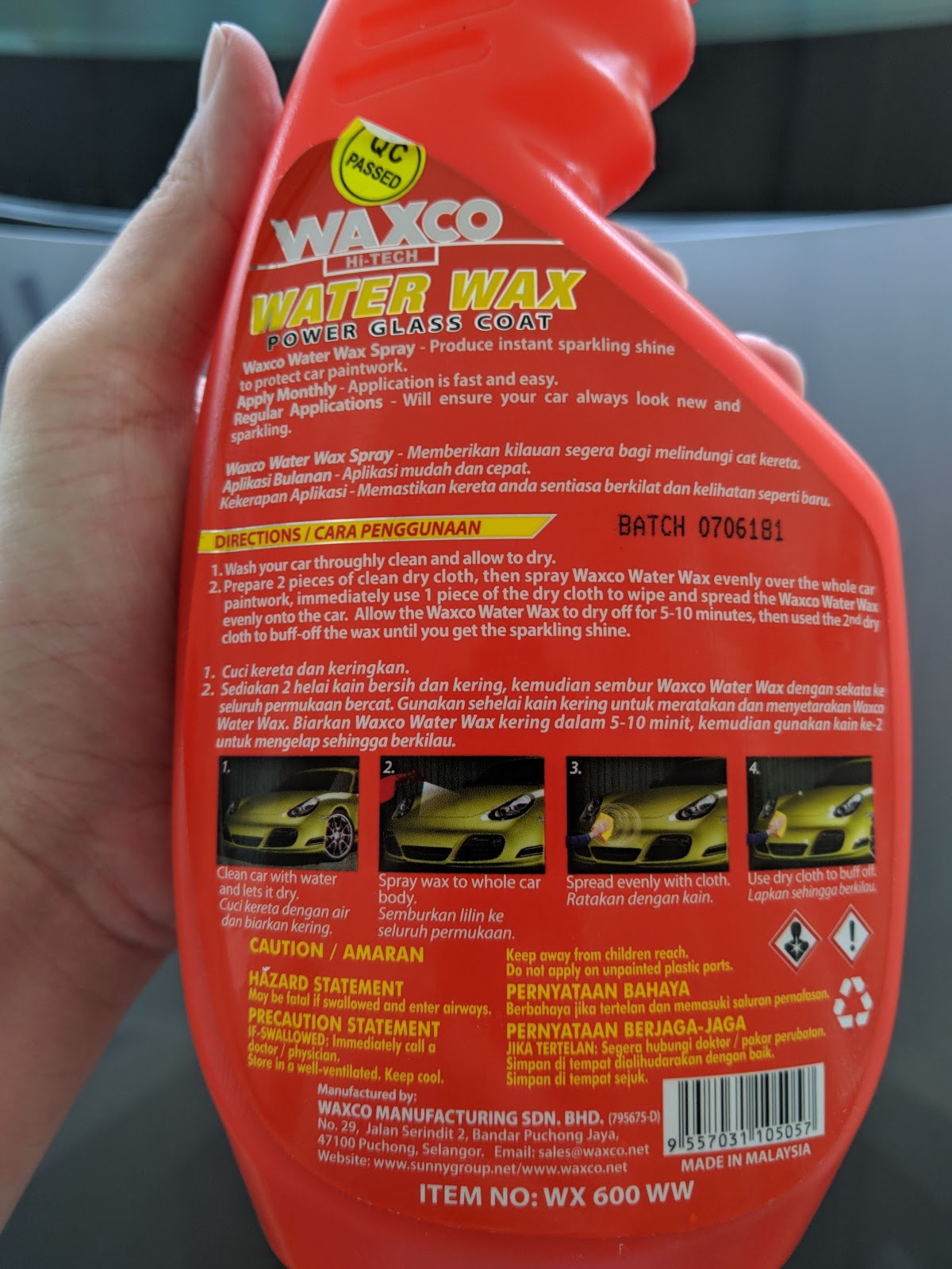 Car Porch Detailer Quick Review Waxco HiTech Water Wax