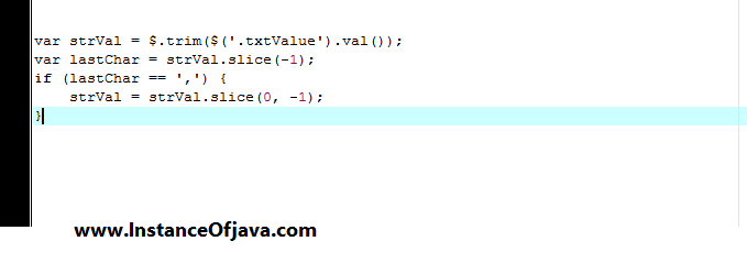 Remove whitespace from string javascript InstanceOfJava