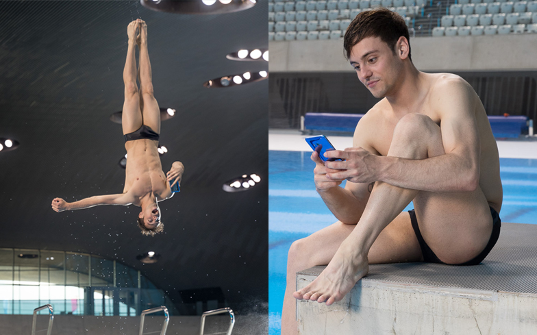 Tom Daley take his most extreme selfie yet.