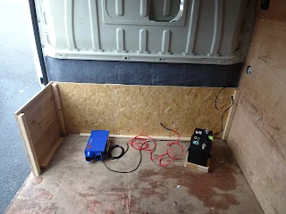 van conversion floor with heating unit being fixed 