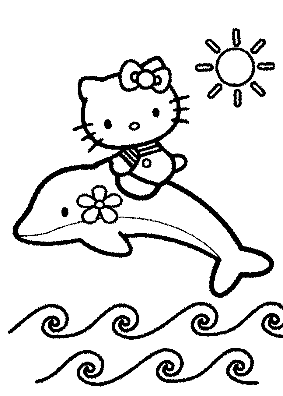 Kumpulan Gambar  Hello Kitty Untuk di Warnai Anak anak PAUD 
