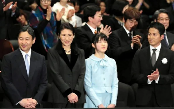 Crown Prince Naruhito of Japan, his wife Crown Princess Masako and their children Princess Aiko attended the premier of the movie "Everest: The Summit of the Gods"