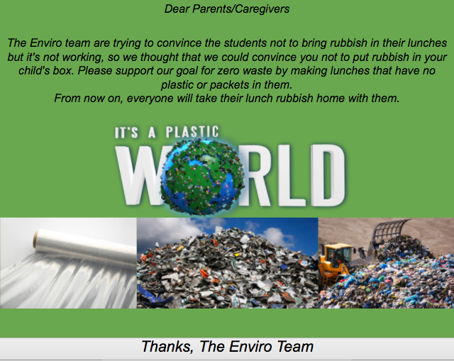 Hamilton East School Enviro Our fight against litter and rubbish!!