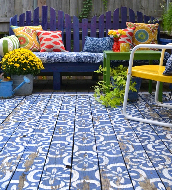 Dishfunctional Designs Beautiful Bohemian Floors Painted, Stenciled