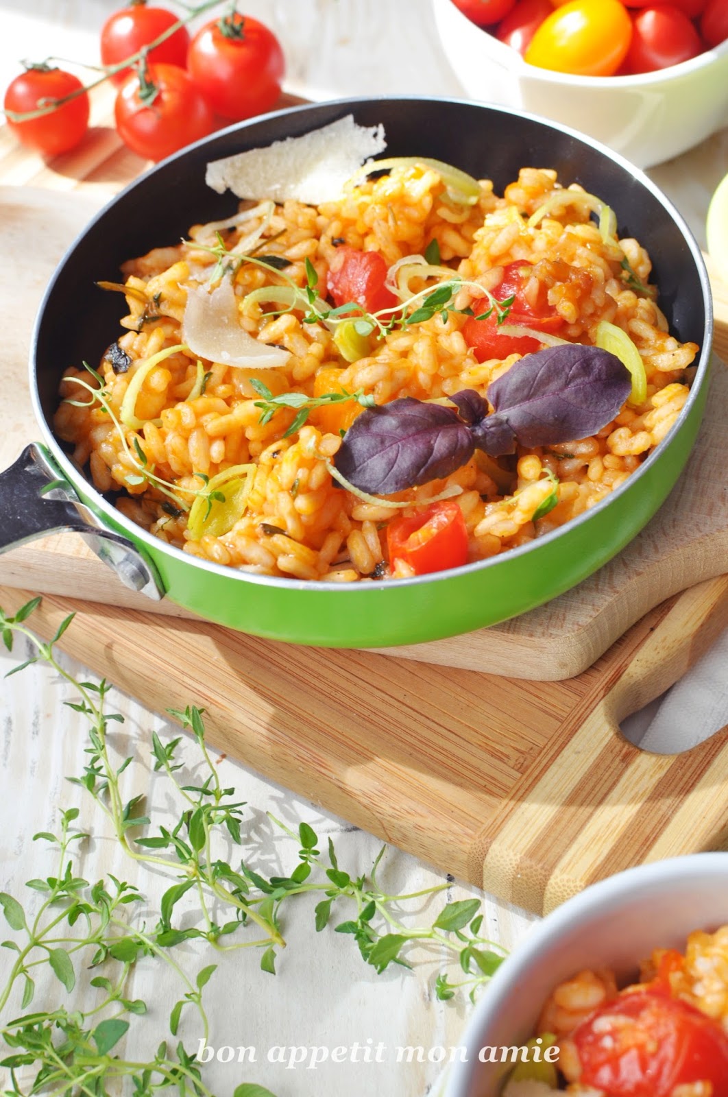 Bon appetit mon amie Risotto pomidorowe z ziołami