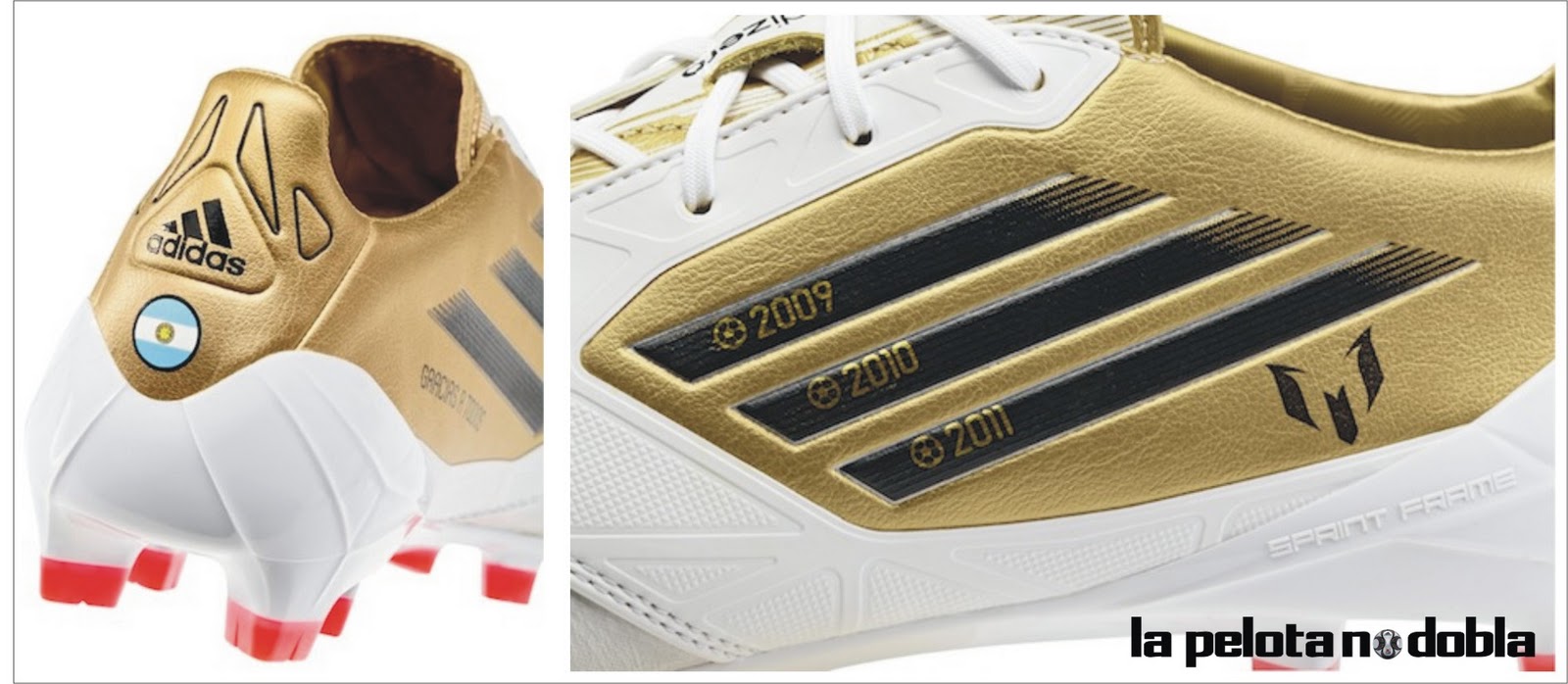 LA PELOTA NO DOBLA: Messi golden boots.