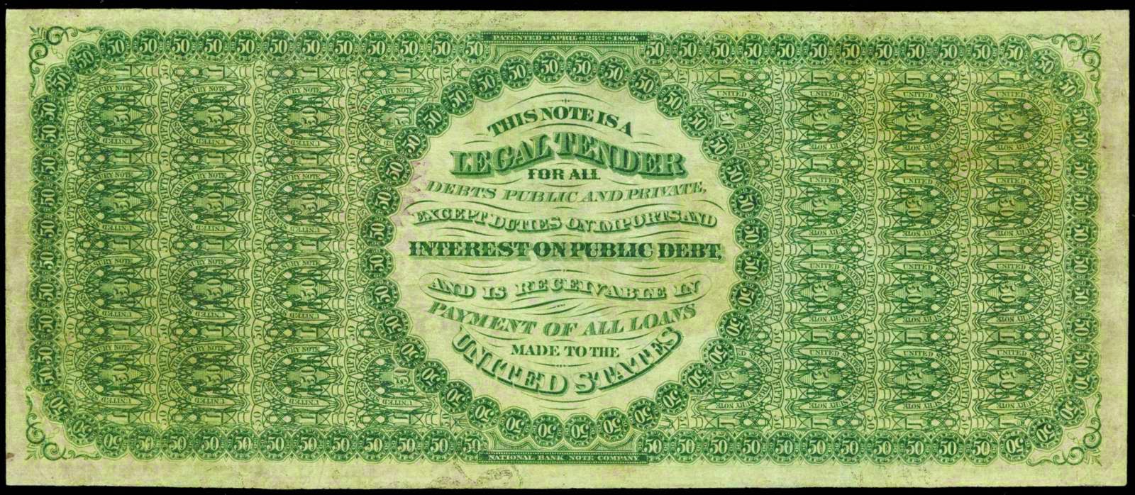 1863 Fifty Dollar Legal Tender NoteWorld Banknotes & Coins Pictures Old Money, Foreign
