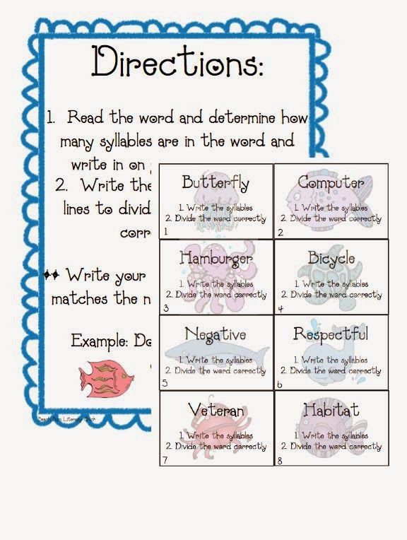 Beach Bum Literacy Chick Sea Life Syllables