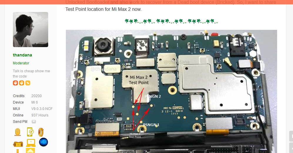 Letak titik test point Xiaomi Mi Max 2 dan Cara Unbrick Mi Max 2 Info