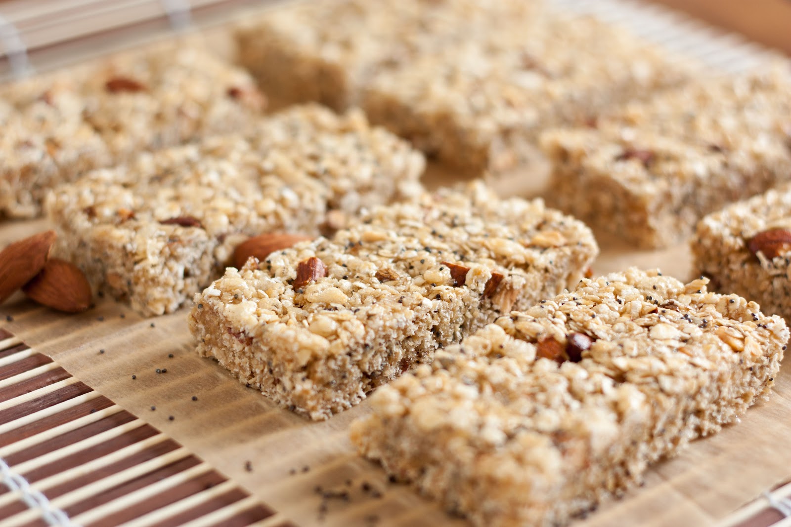 Chewy Almond Poppy Seed Granola Bars (Lemon Poppy Seed variation too