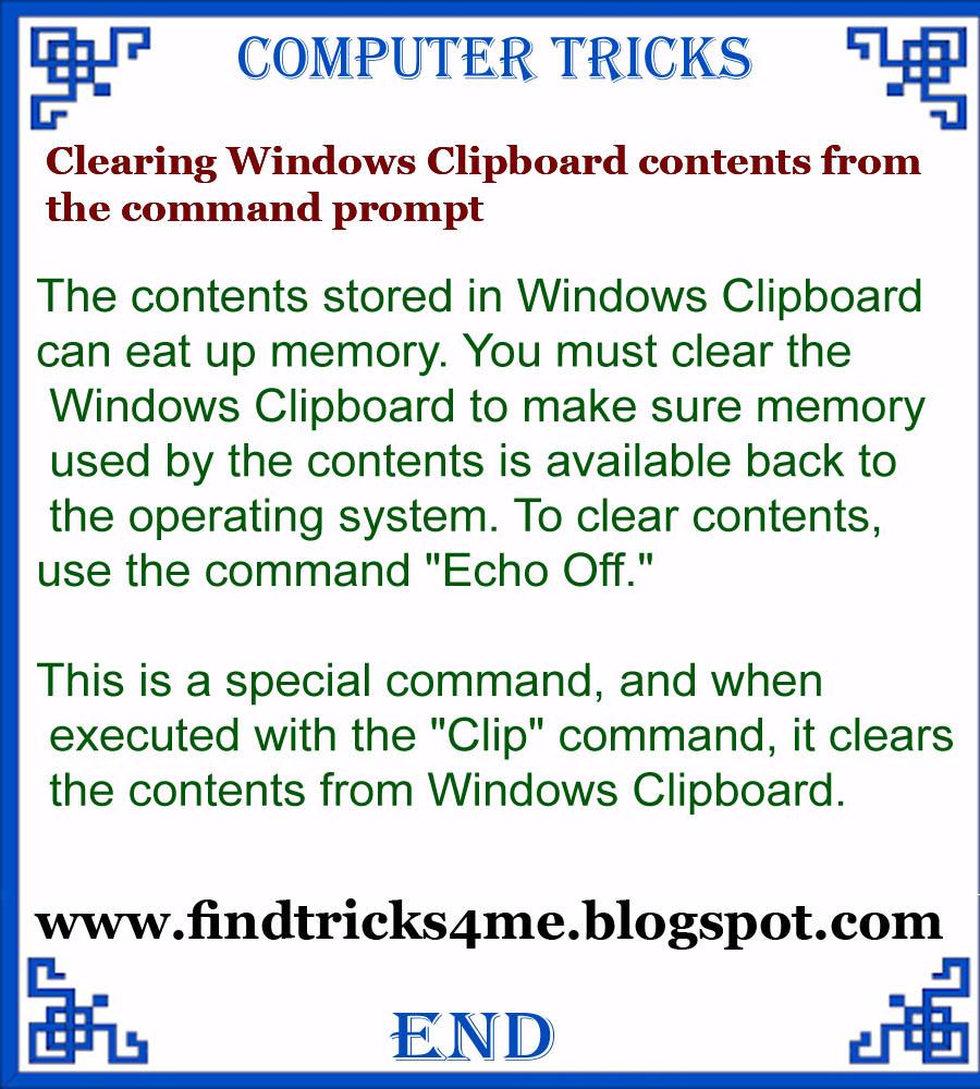 clear windows clipboard command line Find tricks For Me