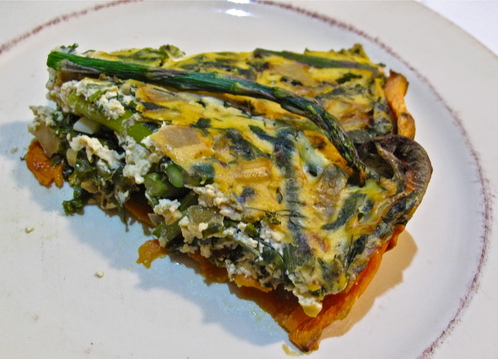 almost vegan: vegan tofu quiche + sweet potato crust