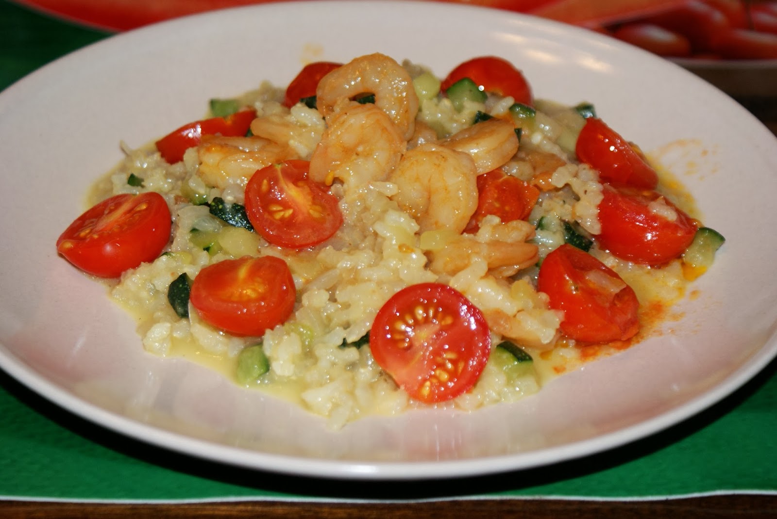 Risotto z krewetkami i cukinią