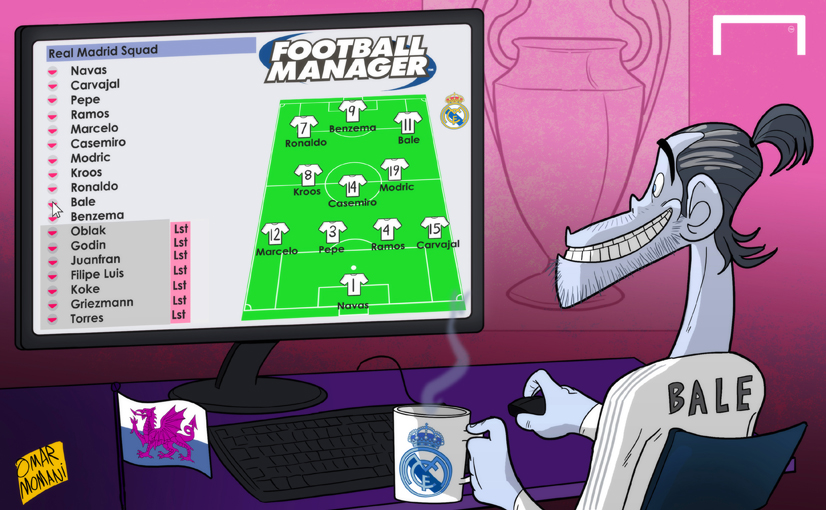 Omar Momani cartoons Bale plays Football Manager