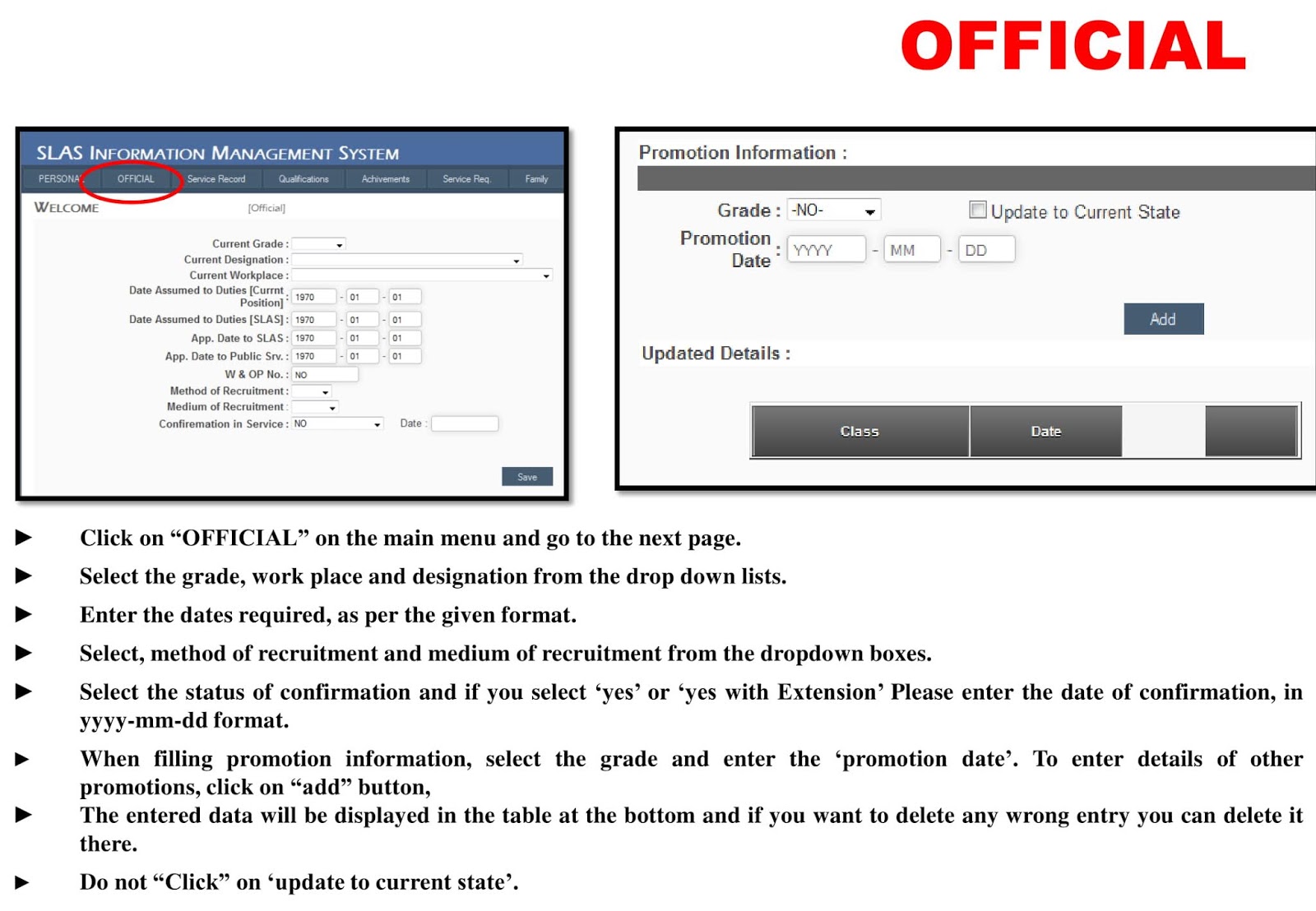 Information Management System for SLAS Officers Teacher