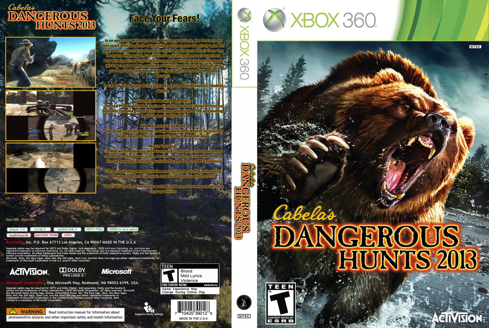 HARD GAMESS Cabela's Dangerous Hunts 2013 Xbox 360