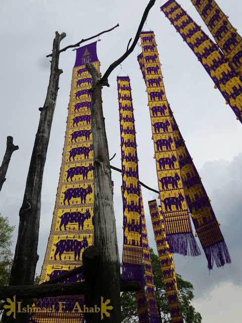 Hill Tribe banners at Doi Tung Royal Villa