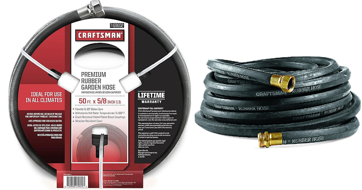 50' Craftsman 5/8" All Rubber Garden Hose with Lifetime Warranty 19.99