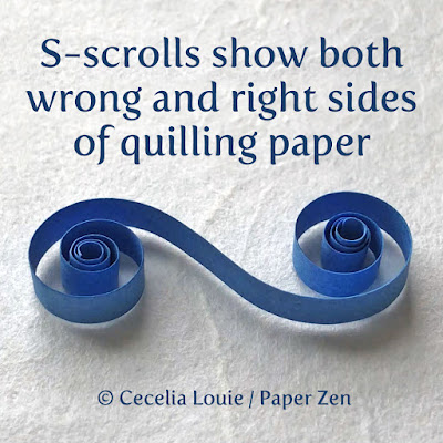 How to find the Right and Wrong Sides of Quilling Paper - S Scroll