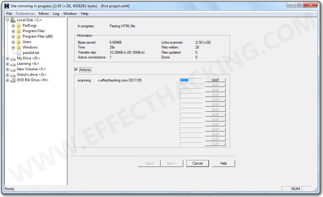 HTTrack site Copier A Free site Mirroring Tool
