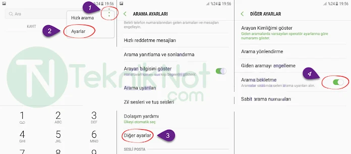 Telefon meşgulken arayanı görme Samsung