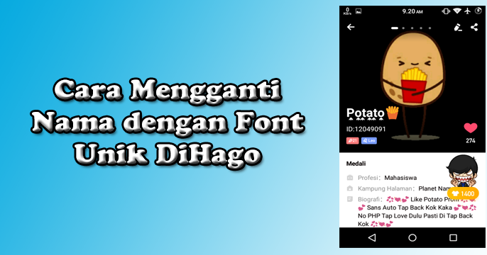Cara Mengganti Nama Di Hago Dengan Font Unik Terbaru 2019 Turun76