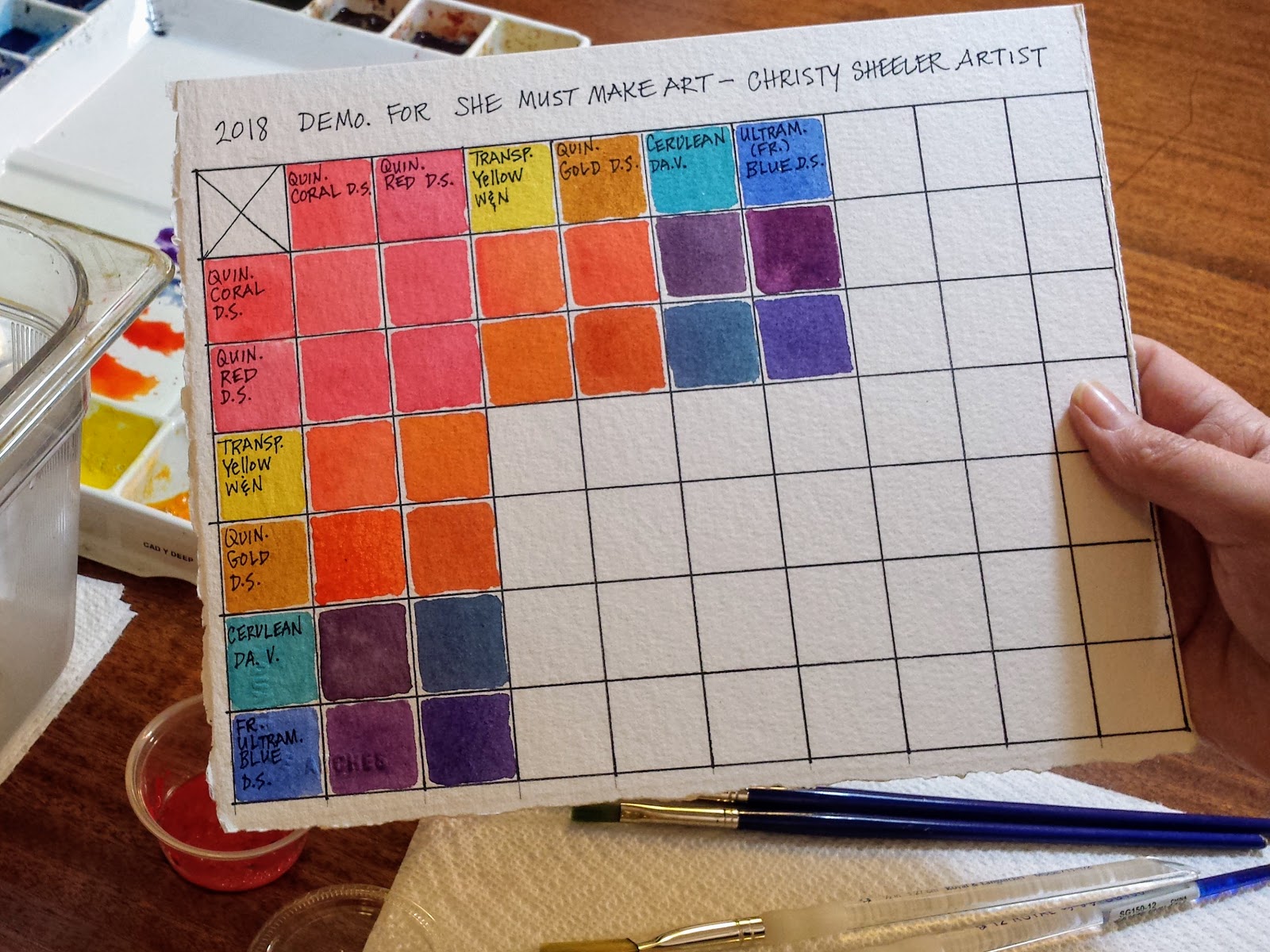 She Must Make Art 5 Steps For Making Your Own Watercolor Mixing Grid